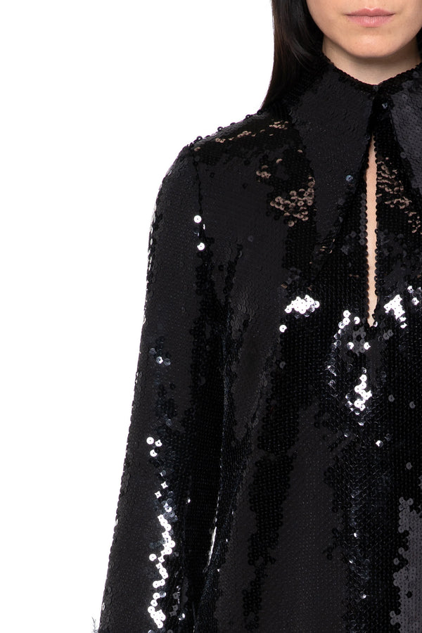 Michelle Mini Dress In Black Sequin