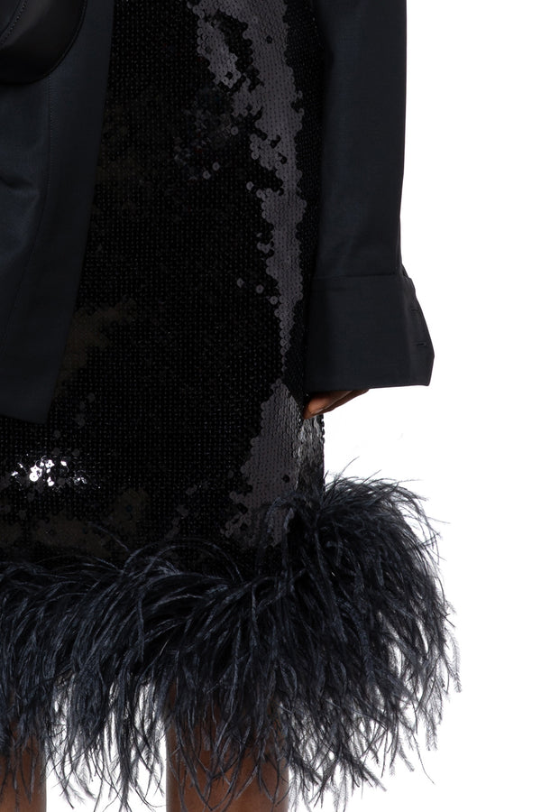 Wile Midi Skirt In Black Sequin
