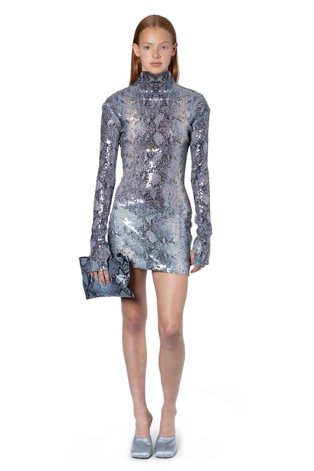 Luna Mini Dress In Sequin Python Print