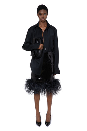Wile Midi Skirt In Black Sequin