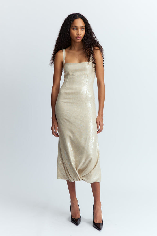 Sidd Midi Dress in Linen
