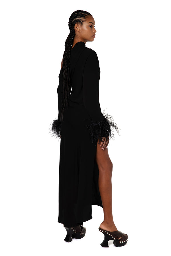 ADELAIDE MIDI DRESS IN BLACK CREPE
