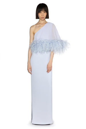 Alder Cape Gown In Lavender Crepe