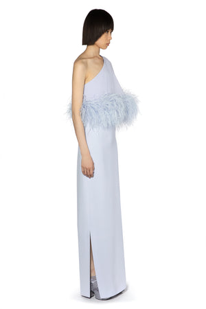 Alder Cape Gown In Lavender Crepe