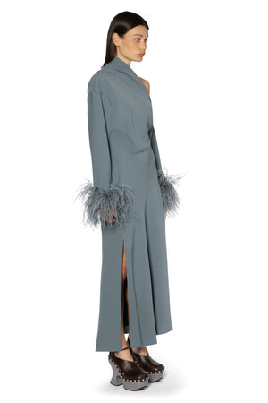 Adelaide Midi Dress In Anthracite Crepe