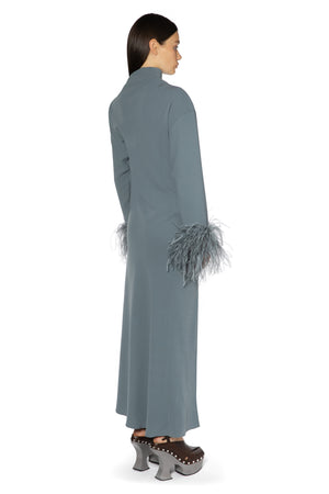 Adelaide Midi Dress In Anthracite Crepe