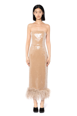 Minelli Midi Dress In Smoke Sequin