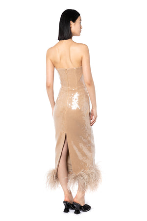 Minelli Midi Dress In Smoke Sequin