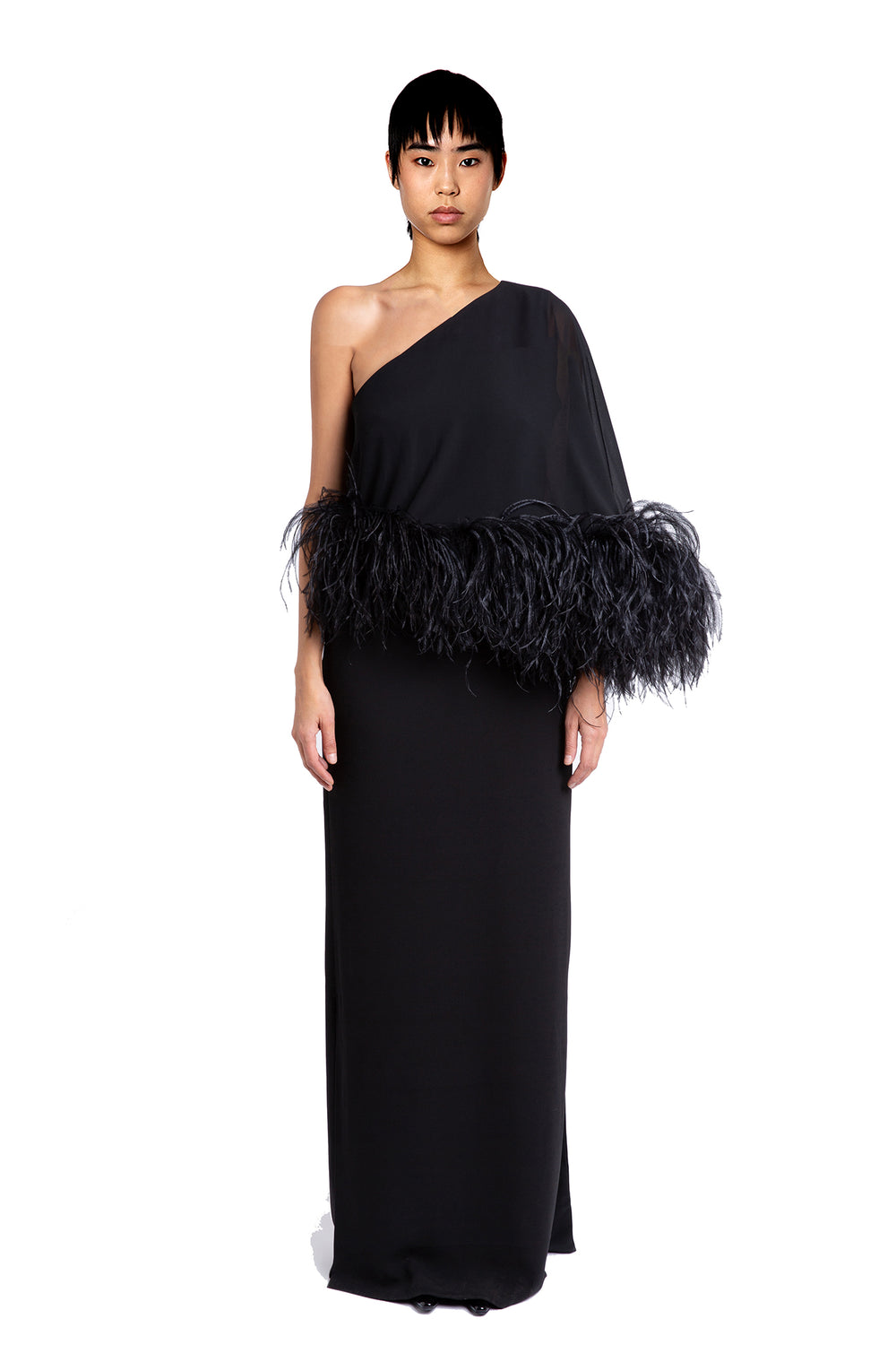 Alder Gown In Black Crepe