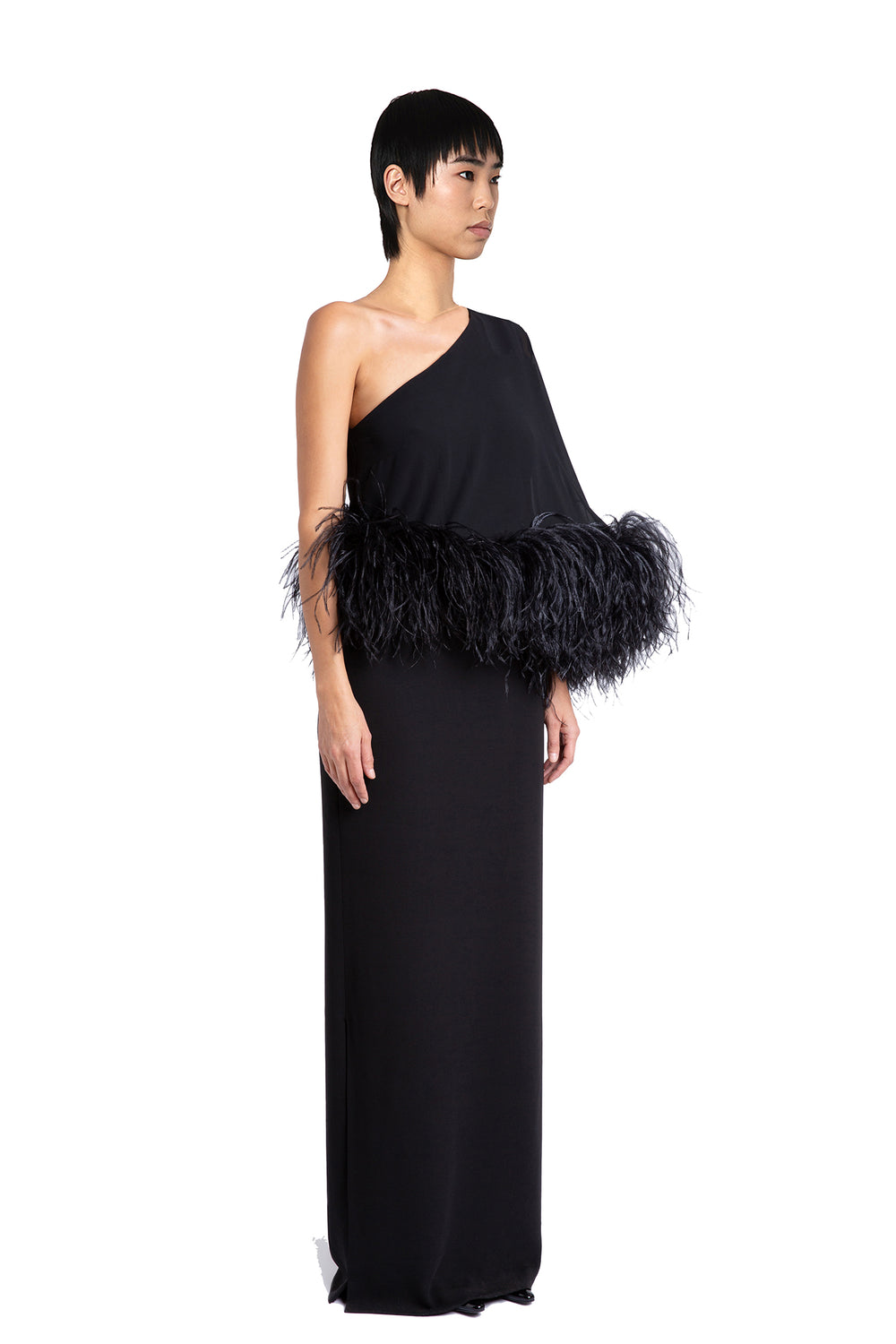 Alder Gown In Black Crepe