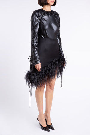Vivien Asymmetric Feather Skirt
