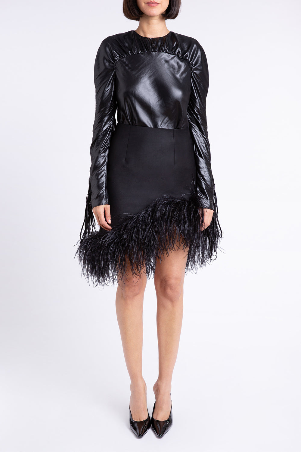Vivien Asymmetric Feather Skirt