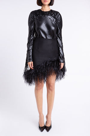 Vivien Asymmetric Feather Skirt