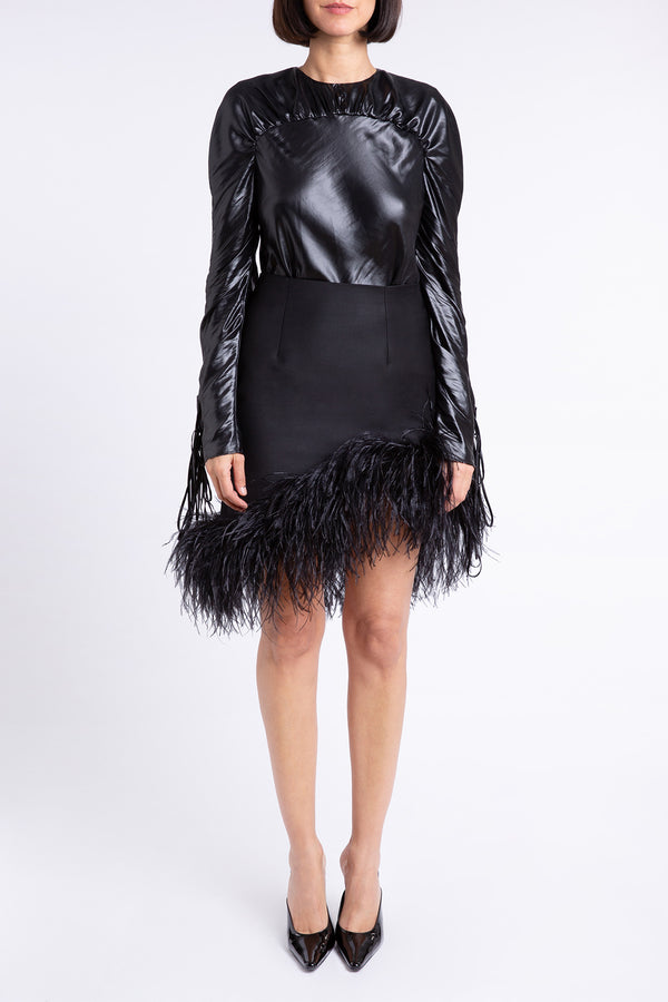 Vivien Asymmetric Feather Skirt