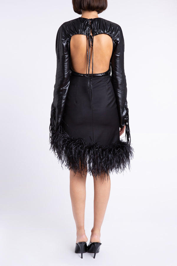 Vivien Asymmetric Feather Skirt