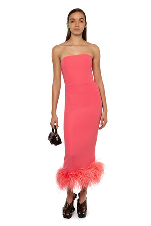 Minelli Midi Dress In Coral