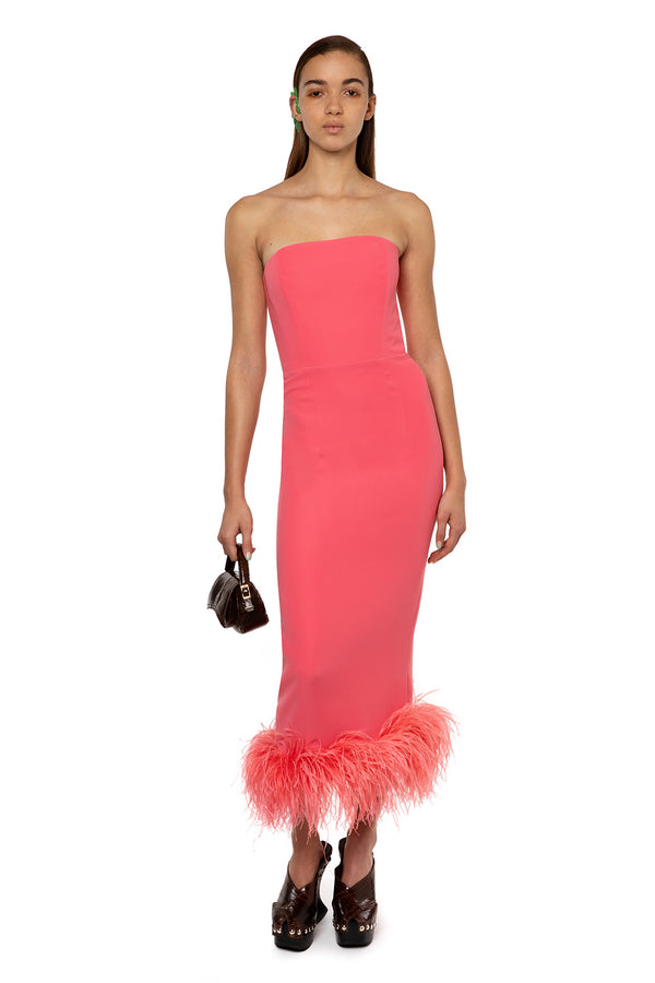 Minelli Midi Dress In Coral
