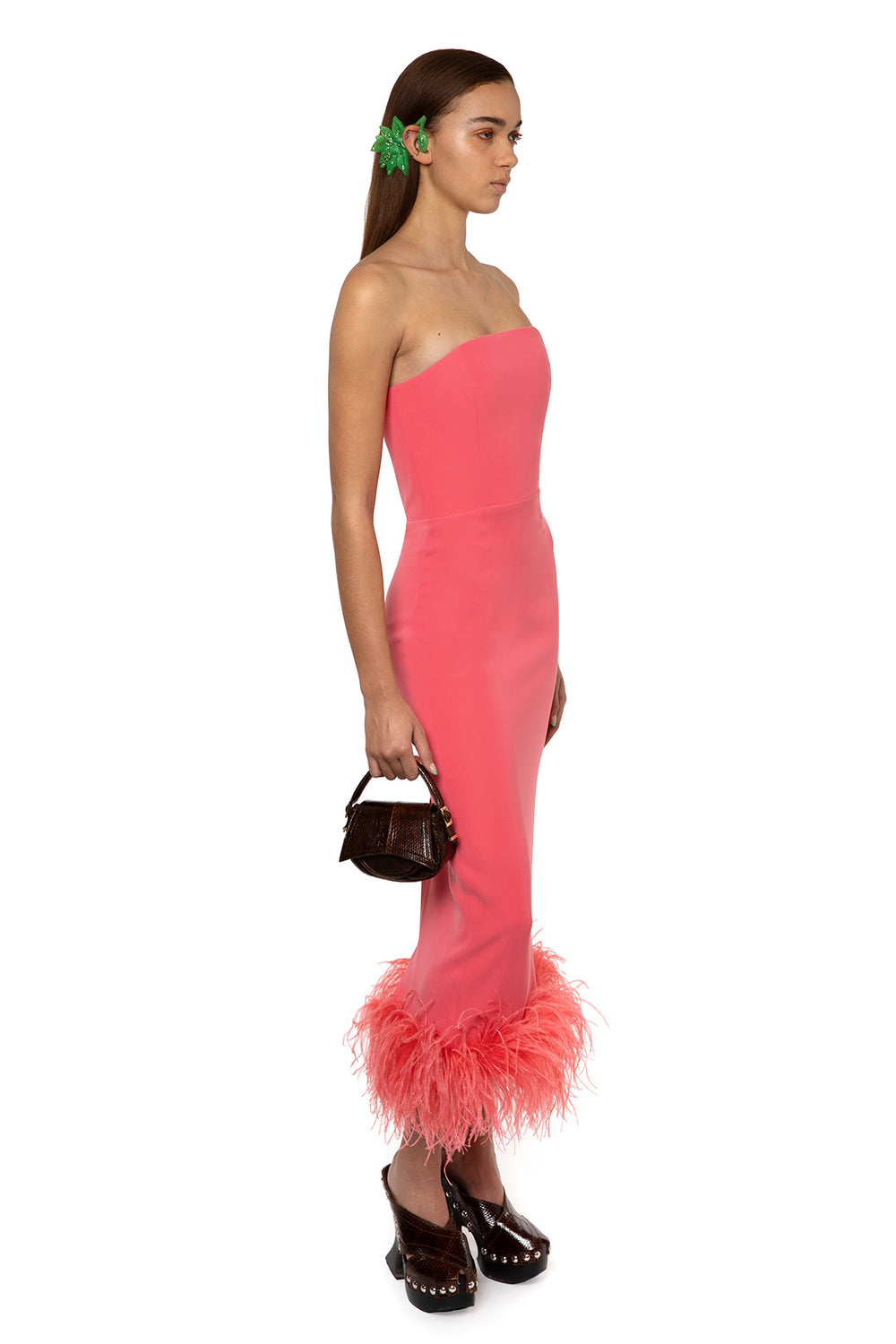Minelli Midi Dress In Coral
