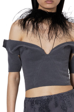 Alasia Top In Charcoal