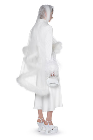 Umiko Ivory Satin Midi Dress