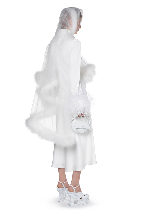 Umiko Ivory Satin Midi Dress