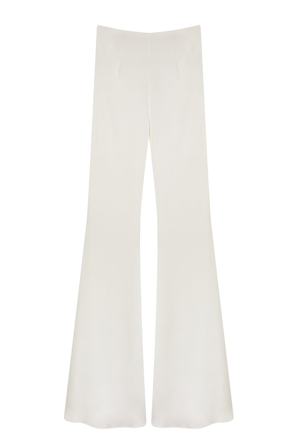 Brisbane Ivory Satin Flared Trouser