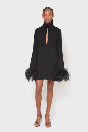 Michelle Mini Dress In Black Crepe