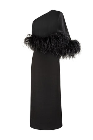 Alder Gown In Black Crepe