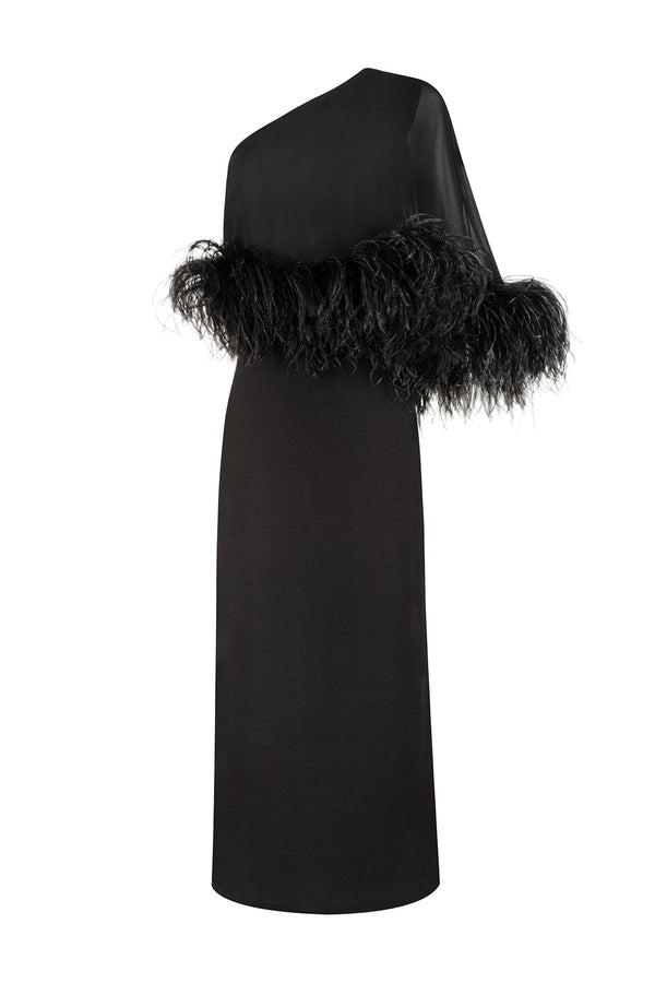 Alder Gown In Black Crepe