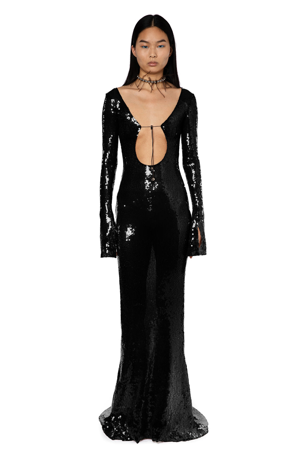 Solaris Gown In Black Sequin