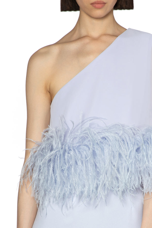 Alder Cape Gown In Lavender Crepe