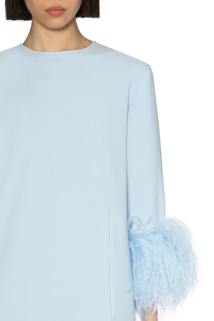 Billie Midi Dress In Baby Blue Crepe