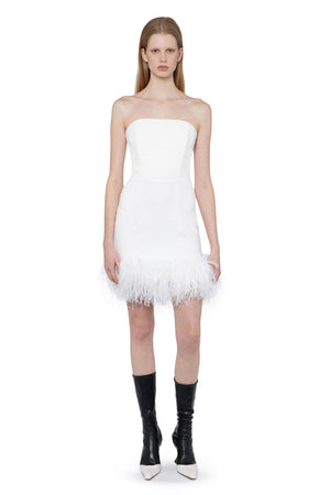 Minelli Mini Dress In White Crepe