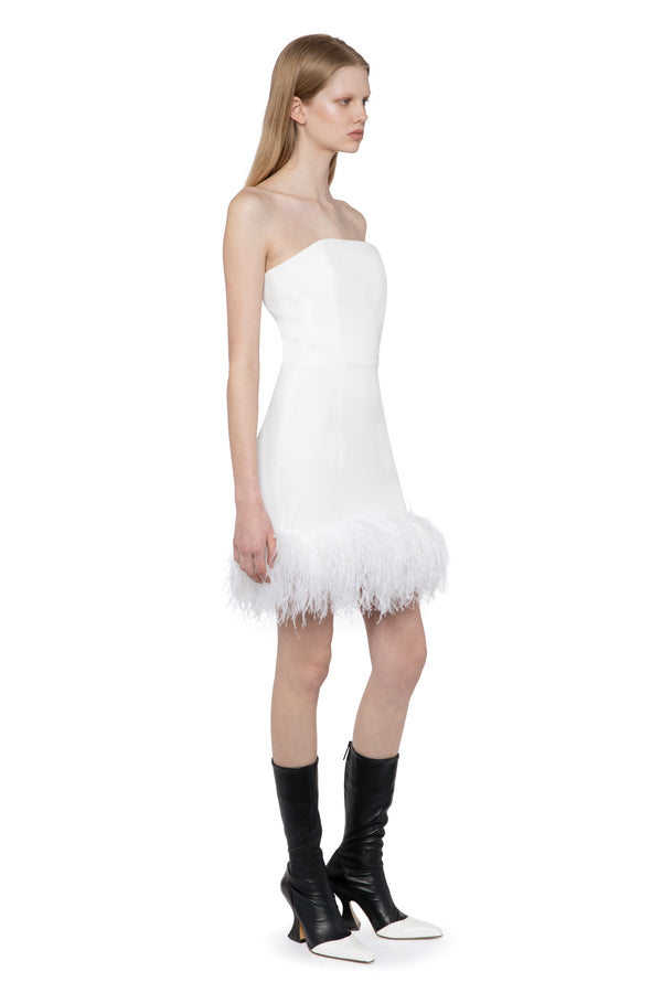 Minelli Mini Dress In White Crepe