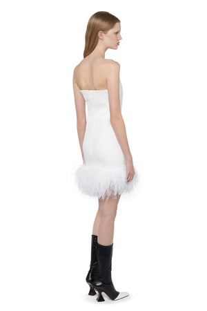 Minelli Mini Dress In White Crepe