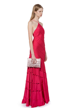 Santana Gown In Fuchsia Satin