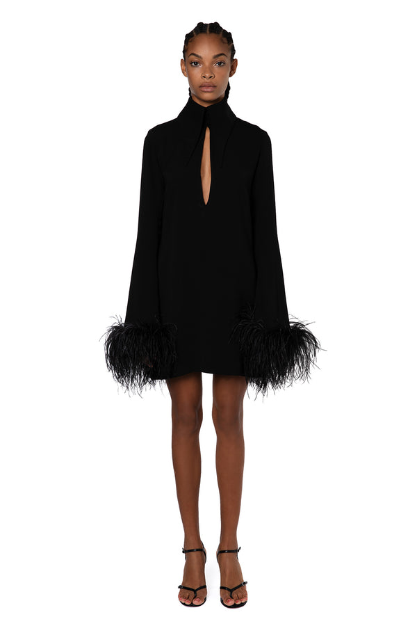 Michelle Mini Dress In Black Crepe