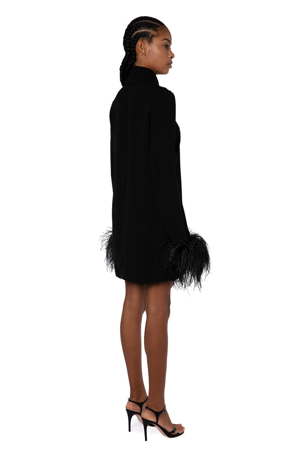 Michelle Mini Dress In Black Crepe
