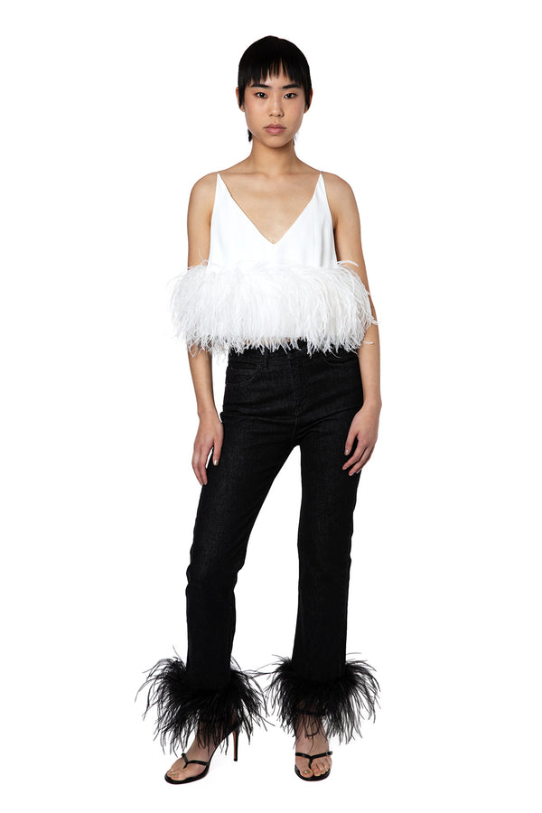Poppy Camisole in White Crepe