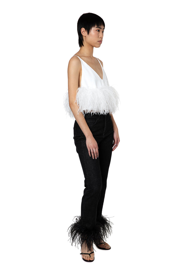 Poppy Camisole in White Crepe
