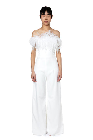 TAREE JUMPSUIT IN WHITE CREPE