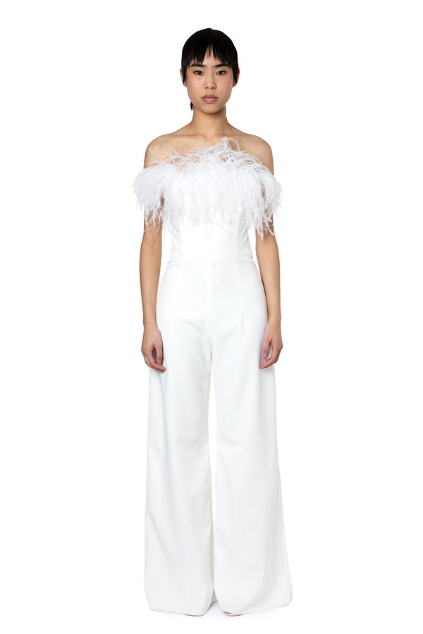 TAREE JUMPSUIT IN WHITE CREPE