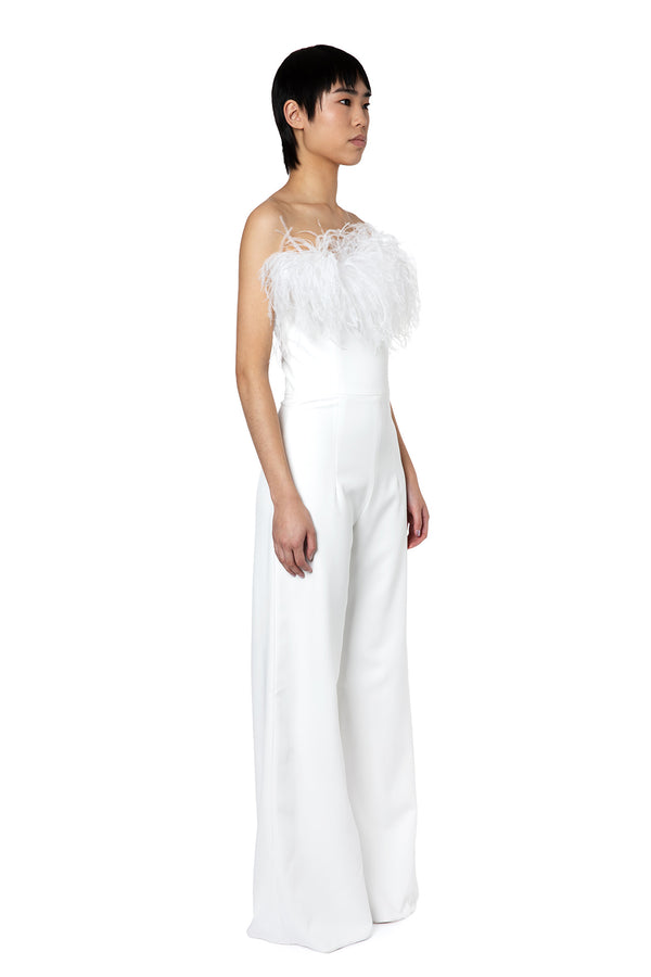 TAREE JUMPSUIT IN WHITE CREPE