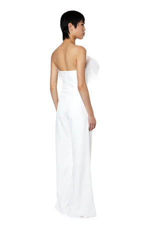 TAREE JUMPSUIT IN WHITE CREPE
