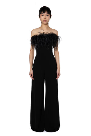 TAREE JUMPSUIT IN BLACK CREPE