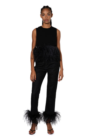 Ireri Straight Leg Jeans In Black Denim