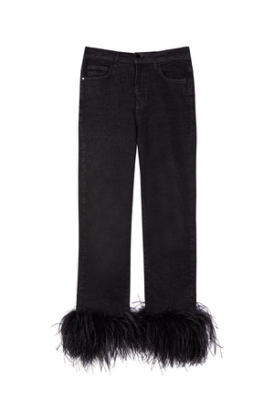 Ireri Straight Leg Jeans In Black Denim