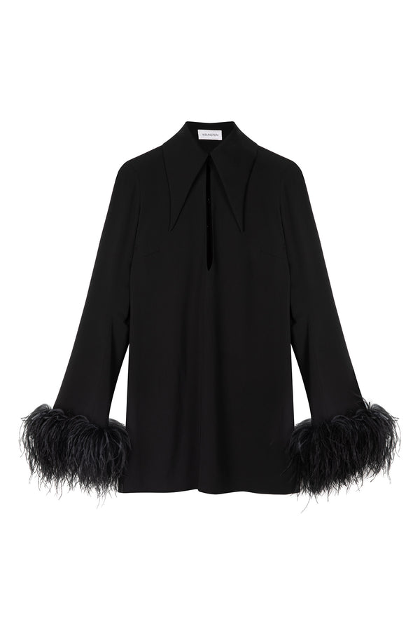 Michelle Mini Dress In Black Crepe