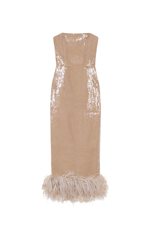Minelli Midi Dress In Smoke Sequin