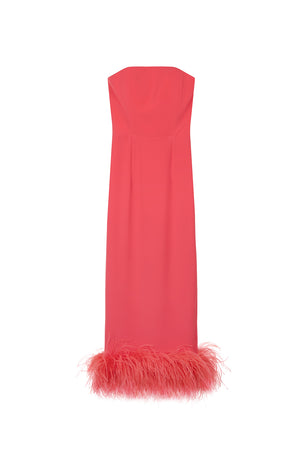 Minelli Midi Dress In Coral